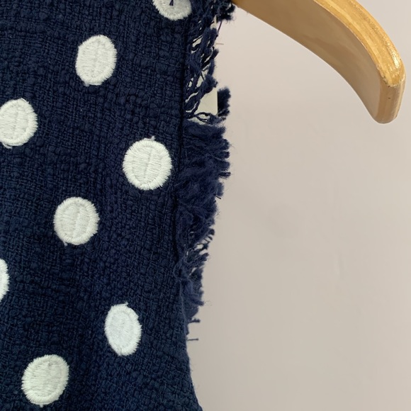 J.Crew size 14 t NAVY BLUE WHITE polkadot - Picture 6 of 9